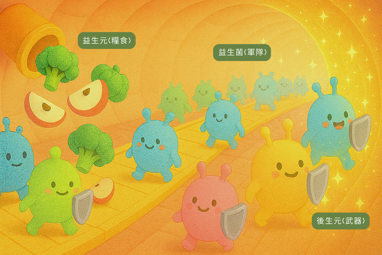 益生元、益生菌、後生元