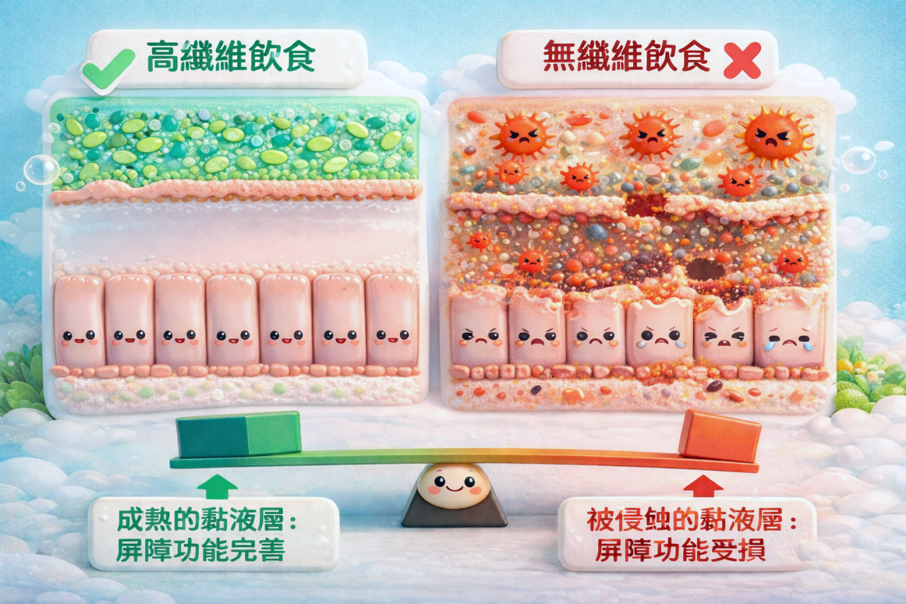 高纖飲食與無纖維飲食的差異